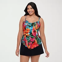 Trimshaper Womens Leaf Tankini Swimsuit Top