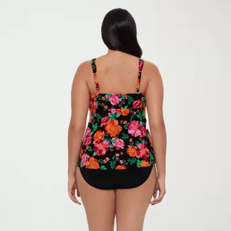 Trimshaper Womens Floral Tankini Swimsuit Top