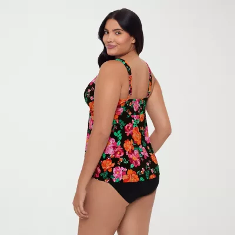 Trimshaper Womens Floral Tankini Swimsuit Top