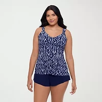 Trimshaper Womens Abstract Tankini Swimsuit Top