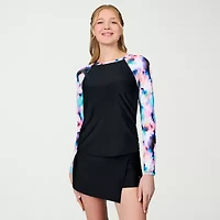 Free Country Womens Abstract Long Sleeve Swim Shirt