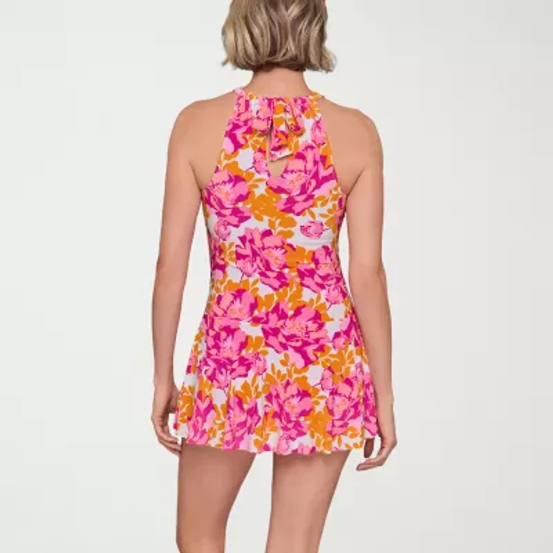 Liz Claiborne Womens Floral Swim Dress