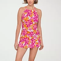 Liz Claiborne Womens Floral Swim Dress