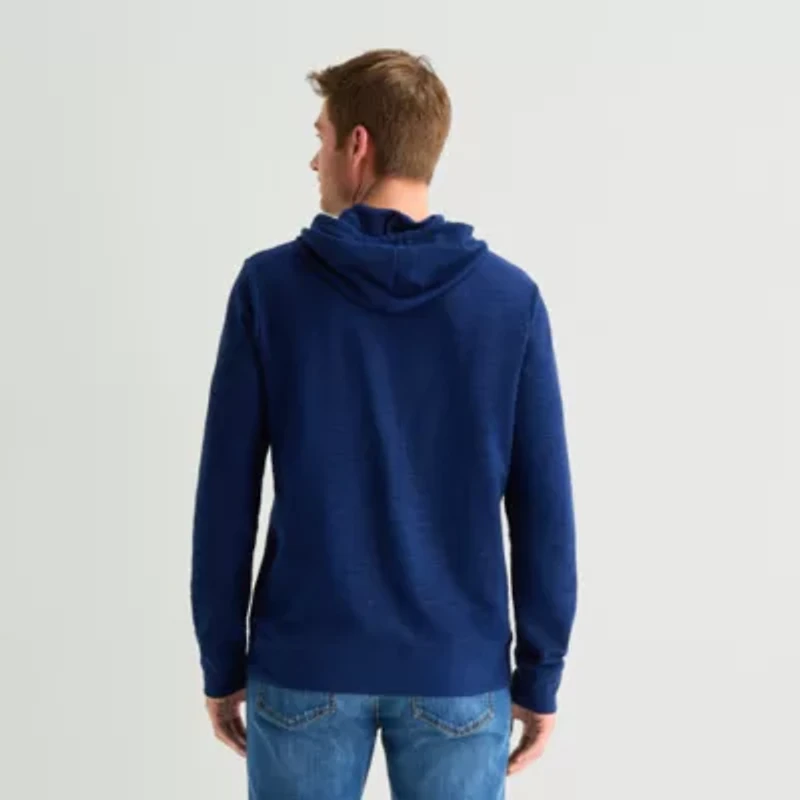 St. John's Bay Slub Mens Long Sleeve Hoodie