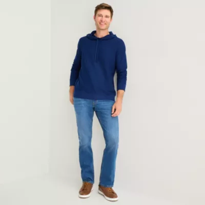 St. John's Bay Slub Mens Long Sleeve Hoodie