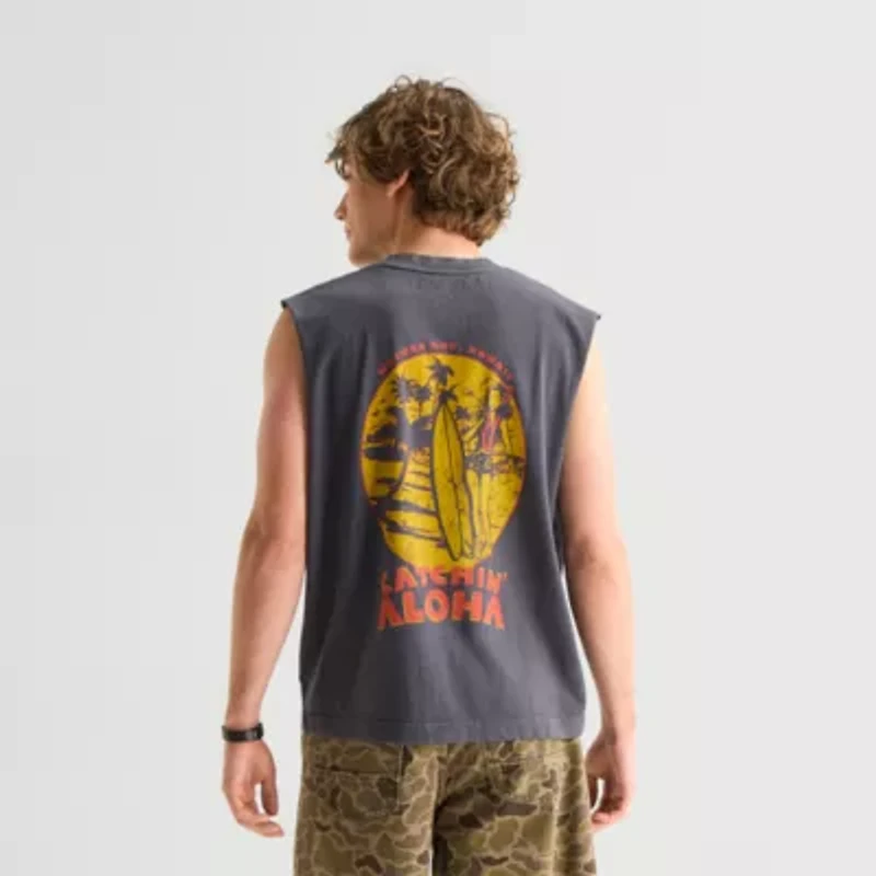 Arizona Mens Crew Neck Sleeveless Muscle T-Shirt