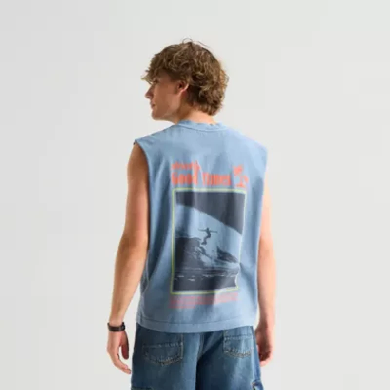 Arizona Mens Crew Neck Sleeveless Muscle T-Shirt