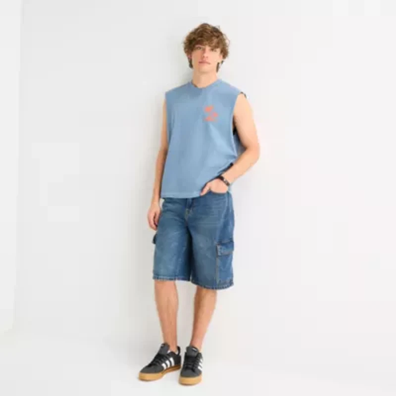 Arizona Mens Crew Neck Sleeveless Muscle T-Shirt