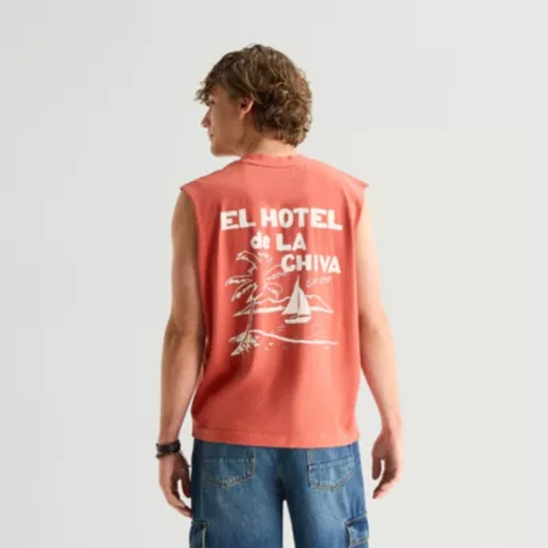 Arizona Mens Crew Neck Sleeveless Muscle T-Shirt