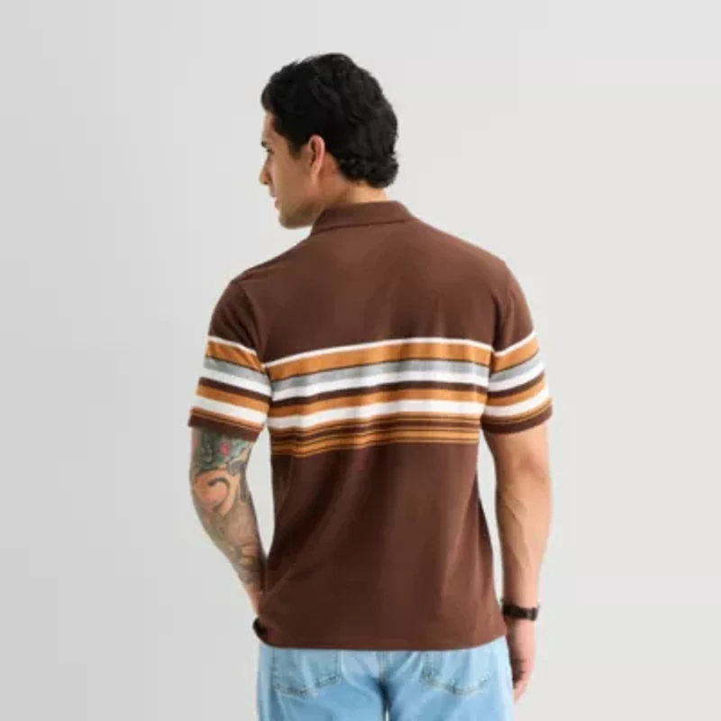 mutual weave Mens Relaxed Fit Short Sleeve Polo Shirt