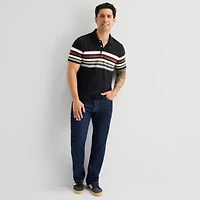 mutual weave Mens Relaxed Fit Short Sleeve Polo Shirt