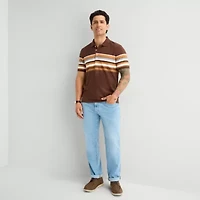 mutual weave Mens Relaxed Fit Short Sleeve Polo Shirt