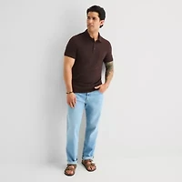 mutual weave Mens Regular Fit Short Sleeve Polo Shirt