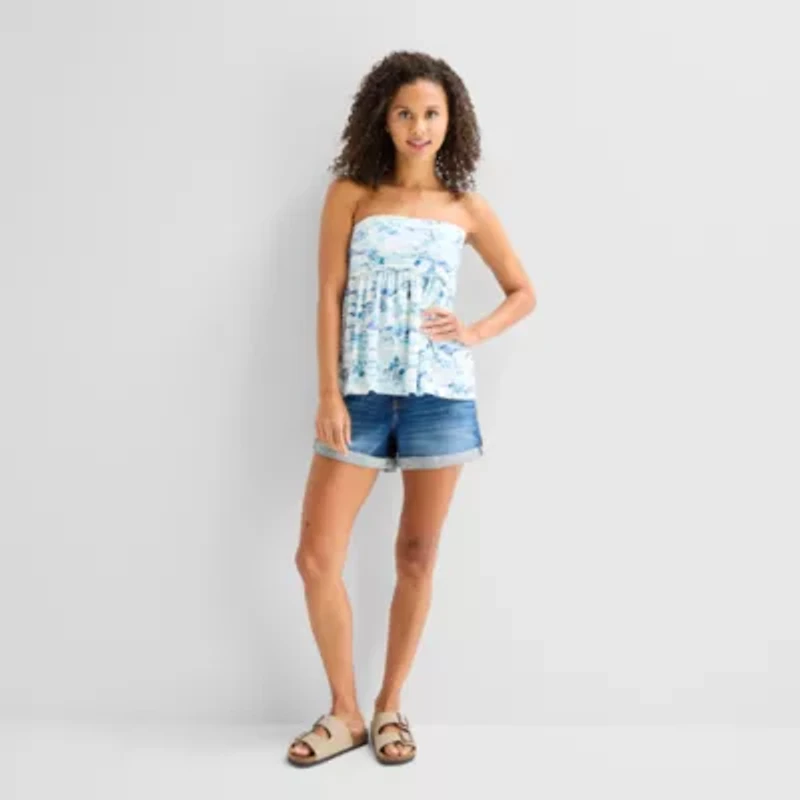 Arizona Womens Juniors Babydoll Top