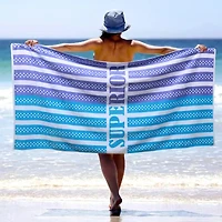SUPERIOR® Striped Cotton Oversized Quick Dry Beach Towel
