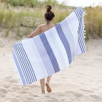 SUPERIOR® Mira Striped Cotton Quick Dry Beach Towel
