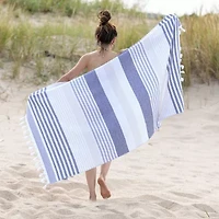 SUPERIOR® Mira Striped Cotton Quick Dry Beach Towel