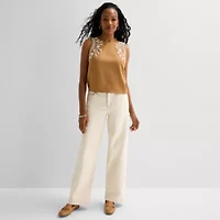 St. John's Bay Womens Crew Neck Sleeveless Blouse