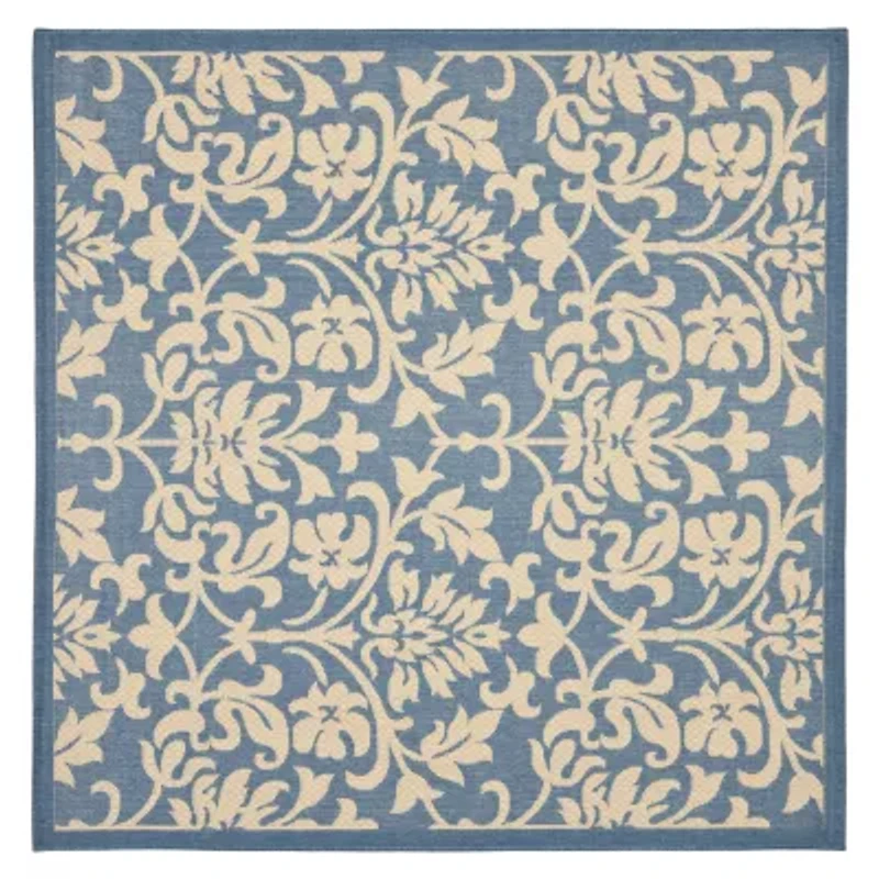 Safavieh Courtyard Collection Lyla Floral Indoor/Outdoor Square Area Rug