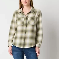 a.n.a Womens Tall Cuffed Long Sleeve Regular Fit Button-Down Shirt