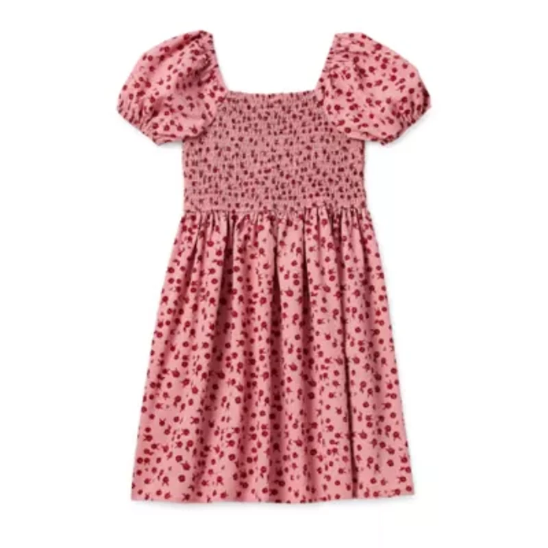 Thereabouts Little & Big Kid Girls Short Sleeve Puffed A-Line Dress