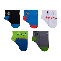 Disney Collection Little & Big Kid Boys 8 Pair Toy Story Quarter Ankle Socks