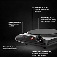 Ovente Countertop Portable Infrared Electric Burner