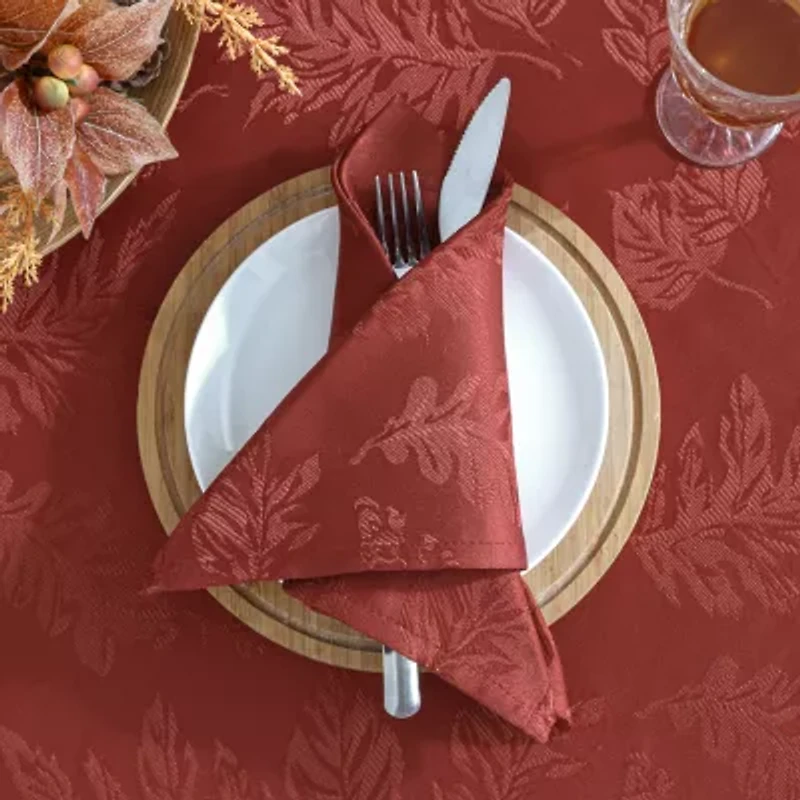 Elrene Home Fashions Elegant Woven Leaves Set 8-pc. Napkins