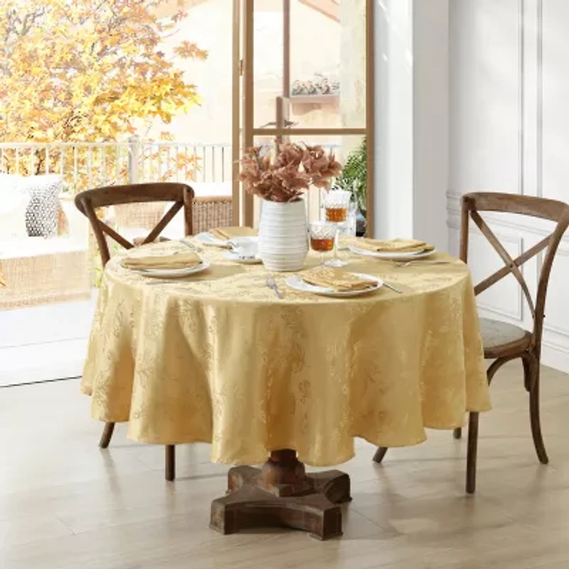 Elrene Home Fashions Elegant Woven Leaves Tablecloth