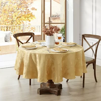 Elrene Home Fashions Elegant Woven Leaves Tablecloth