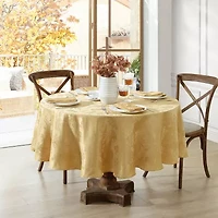 Elrene Home Fashions Elegant Woven Leaves Tablecloth