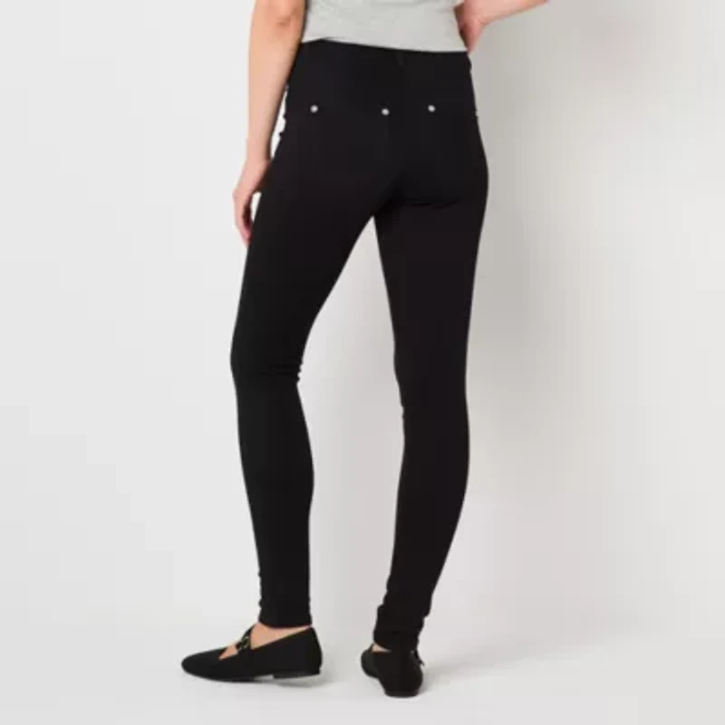 Mixit Wide Waistband Jegging Womens Mid Rise Knit 30 1/2" Full Length Leggings