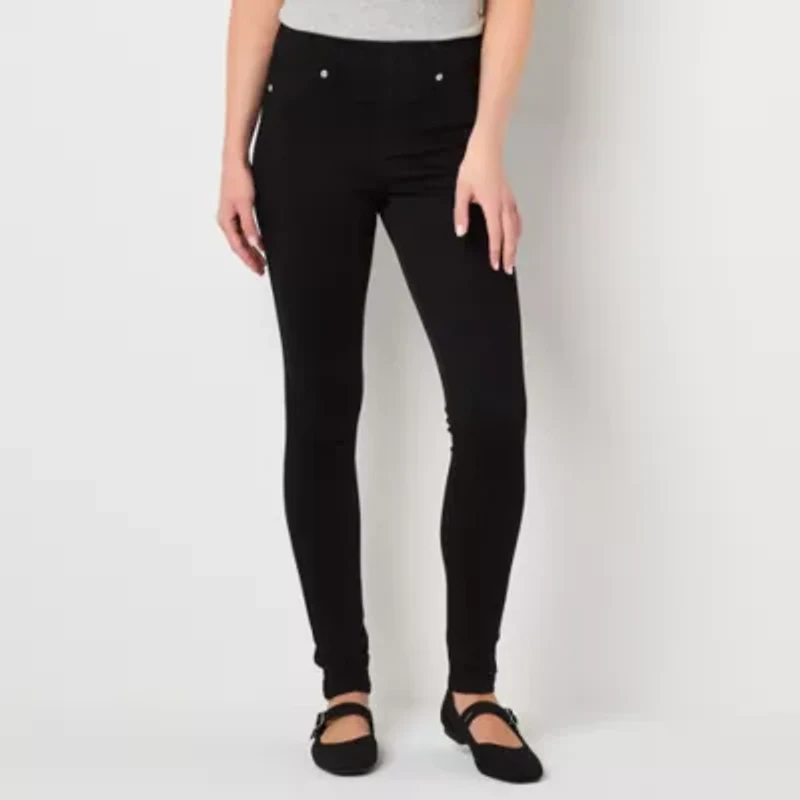 Mixit Wide Waistband Jegging Womens Mid Rise Knit 30 1/2" Full Length Leggings