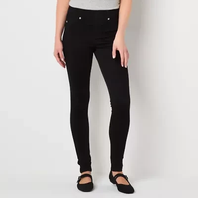 Mixit Wide Waistband Jegging Womens Mid Rise Knit 30 1/2" Full Length Leggings