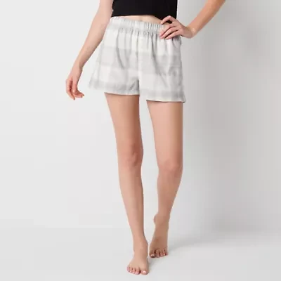 Arizona Body Womens Flannel Juniors Pajama Shorts