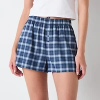 Arizona Body Womens Flannel Juniors Pajama Shorts