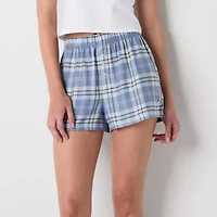 Arizona Body Womens Flannel Juniors Pajama Shorts