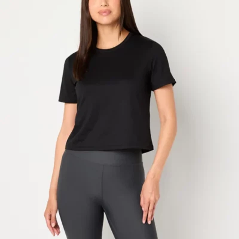 Xersion Everyday Womens Crew Neck Short Sleeve Quick Dry Active T-Shirt