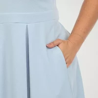 White Mark Womens Sleeveless Plus Fit + Flare Dress