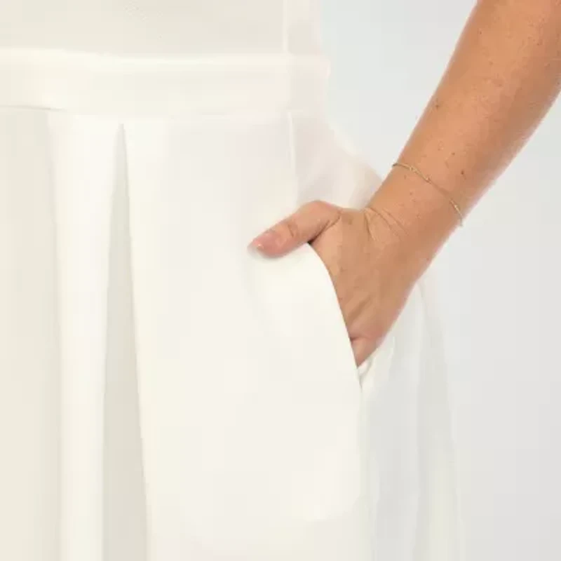White Mark Womens Plus Sleeveless Fit + Flare Dress