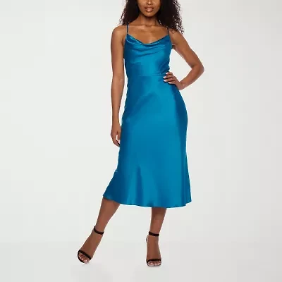 B. Smart Womens Sleeveless Midi Juniors Slip Dress
