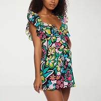 B. Smart Womens Sleeveless Juniors Floral Babydoll Dress