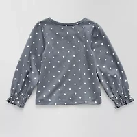 Okie Dokie Baby Girls Round Neck Long Sleeve Graphic T-Shirt