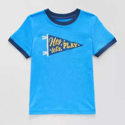 Okie Dokie Toddler & Little Boys Crew Neck Short Sleeve Graphic T-Shirt