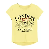 Little & Big Kid Girls Round Neck Short Sleeve Regular Fit 101 Dalmatians Graphic T-Shirt