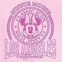 Little & Big Kid Girls Round Neck Short Sleeve Regular Fit Minnie Mouse Graphic T-Shirt