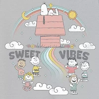 Little & Big Kid Girls Round Neck Short Sleeve Regular Fit Peanuts Snoopy Graphic T-Shirt