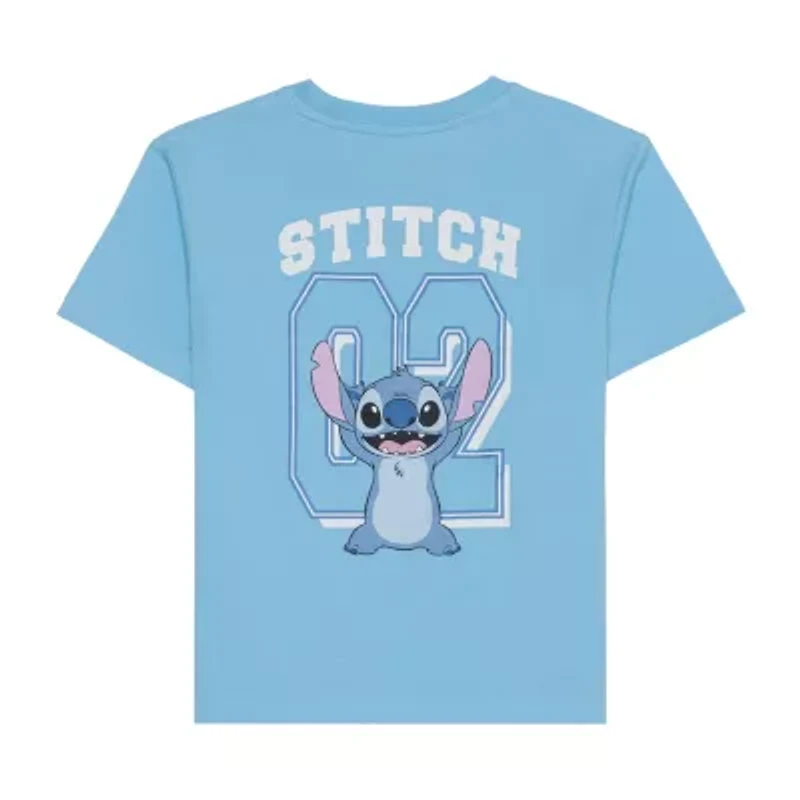 Disney Collection Little & Big Kid Boys Crew Neck Short Sleeve Regular Fit Lilo Stitch Graphic T-Shirt