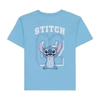 Disney Collection Little & Big Kid Boys Crew Neck Short Sleeve Regular Fit Lilo Stitch Graphic T-Shirt