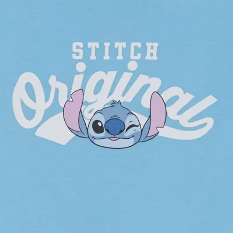 Disney Collection Little & Big Kid Boys Crew Neck Short Sleeve Regular Fit Lilo Stitch Graphic T-Shirt